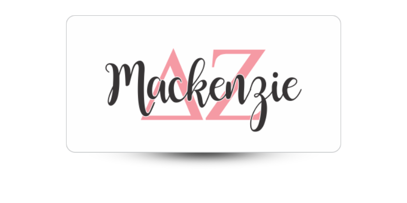 1.5" x 3" Delta Zeta Name Tag - Part #1192