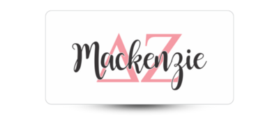 1.5" x 3" Delta Zeta Name Tag - Part #1192