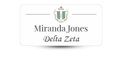 1.5" x 3" Delta Zeta Name Tag - Part #1213