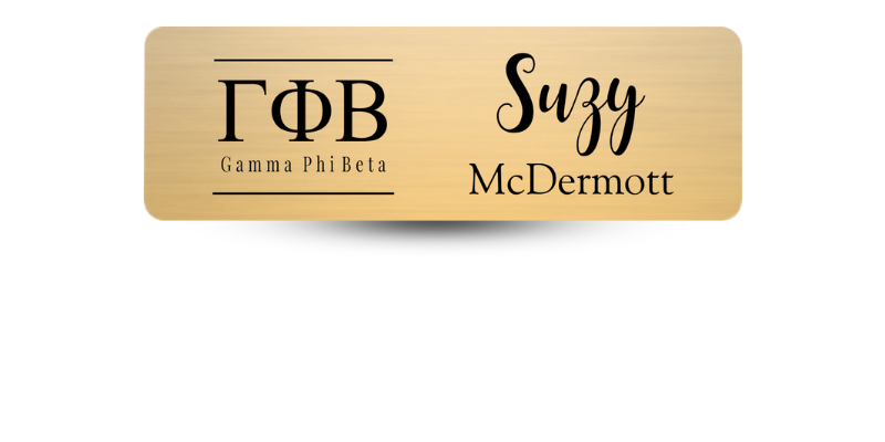 1" x 3" Gamma Phi Beta Name Tag - Part #530