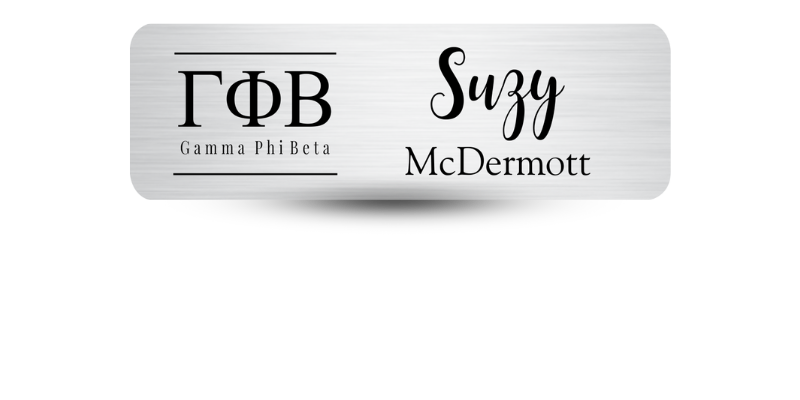 1" x 3" Gamma Phi Beta Name Tag - Part #532