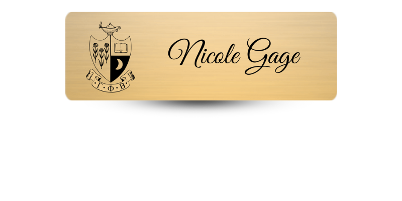 1" x 3" Gamma Phi Beta Name Tag - Part #533