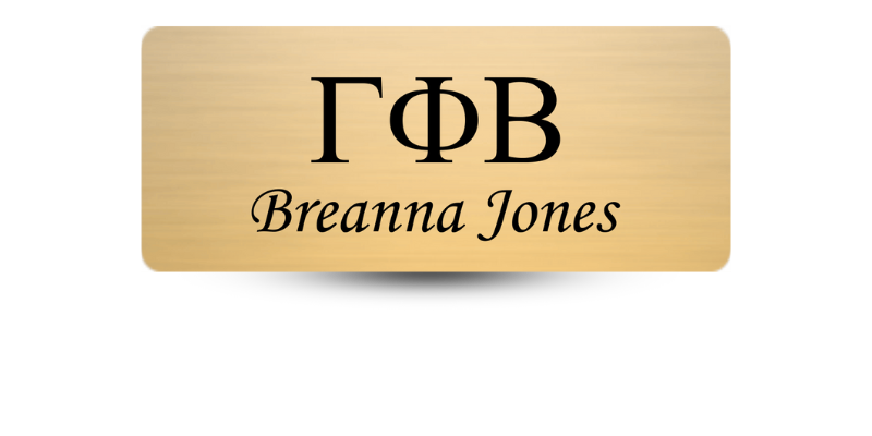 1.25" x 3" Gamma Phi Beta Name Tag - Part #536