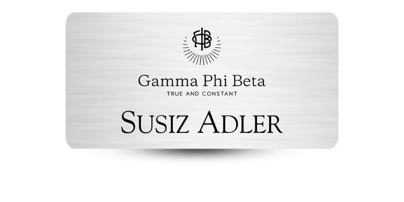 1.5" x 3" Gamma Phi Beta Name Tag - Part #537