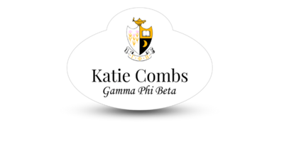 Unique Shape Gamma Phi Beta Name Tag - Part #538