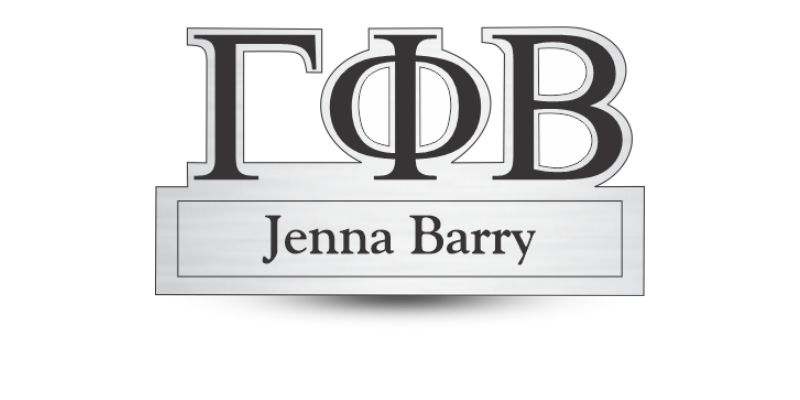 Custom Shape Gamma Phi Beta Name Tag - Part #540