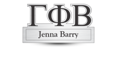 Custom Shape Gamma Phi Beta Name Tag - Part #540