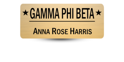 1.5" x 3" Gamma Phi Beta Name Tag - Part #541