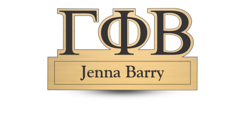 Custom Shape Gamma Phi Beta Name Tag - Part #540