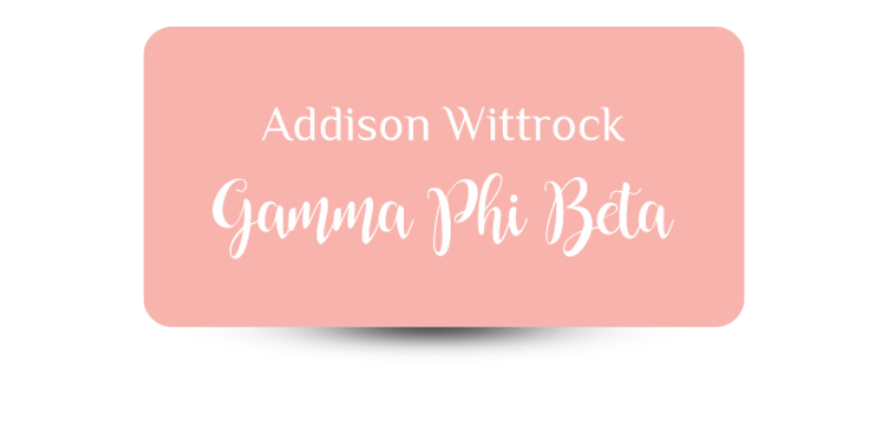 1.5" x 3" Gamma Phi Beta Name Tag - Part #1173