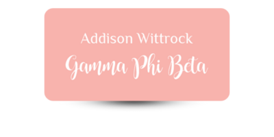 1.5" x 3" Gamma Phi Beta Name Tag - Part #1173