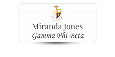 1.5" x 3" Gamma Phi Beta Name Tag - Part #1214