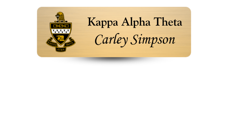 1" x 3" Kappa Alpha Theta Name Tag - Part #542