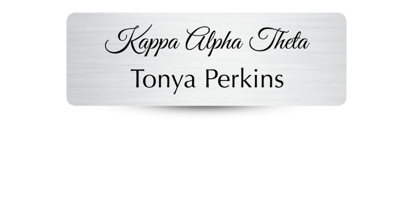 1" x 3" Kappa Alpha Theta Name Tag - Part #543