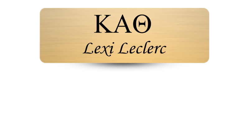1" x 3" Kappa Alpha Theta Name Tag - Part #544