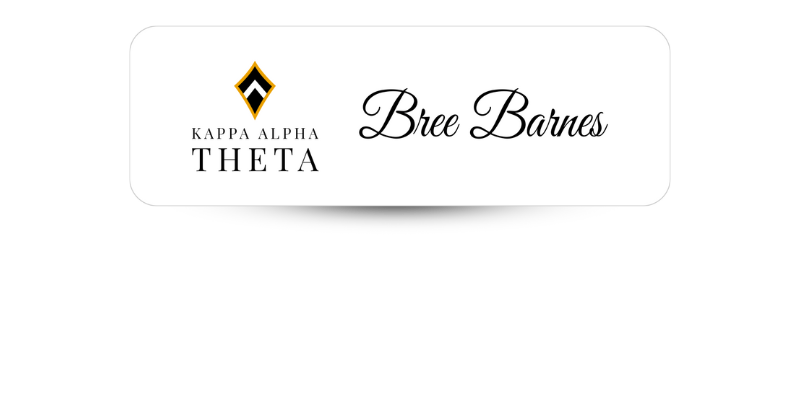 1" x 3" Kappa Alpha Theta Name Tag - Part #546