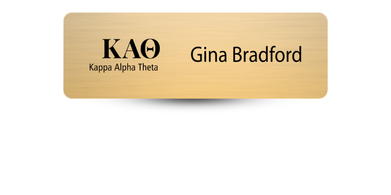 1" x 3" Kappa Alpha Theta Name Tag - Part #547
