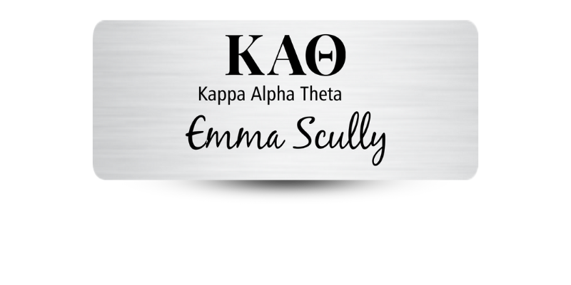 1.25" x 3" Kappa Alpha Theta Name Tag - Part #550