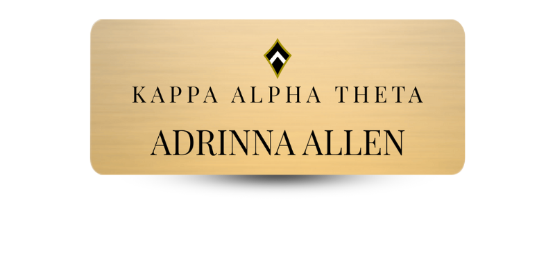 1.25" x 3" Kappa Alpha Theta Name Tag - Part #552