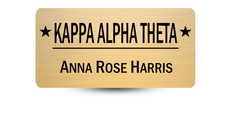 1.5" x 3" Kappa Alpha Theta Name Tag - Part #554