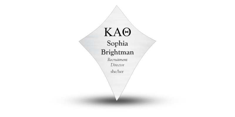 Custom Shape Kappa Alpha Theta Name Tag - Part #556
