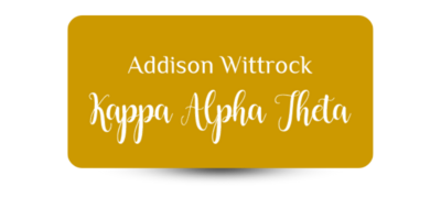 1.5" x 3" Kappa Alpha Theta Name Tag - Part #1174