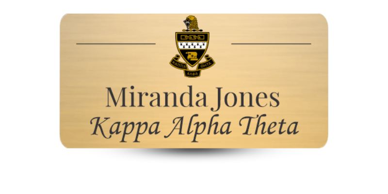 1.5" x 3" Kappa Alpha Theta Name Tag - Part #1215
