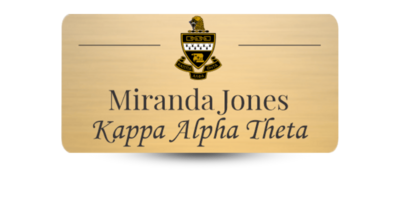 1.5" x 3" Kappa Alpha Theta Name Tag - Part #1215