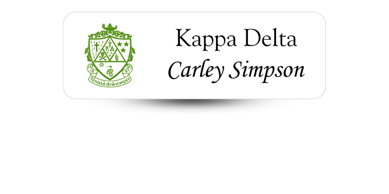 1" x 3" Kappa Delta Name Tag - Part #558