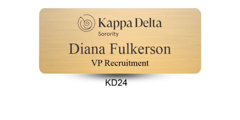 1" x 3" Kappa Delta Name Tag - Part #563