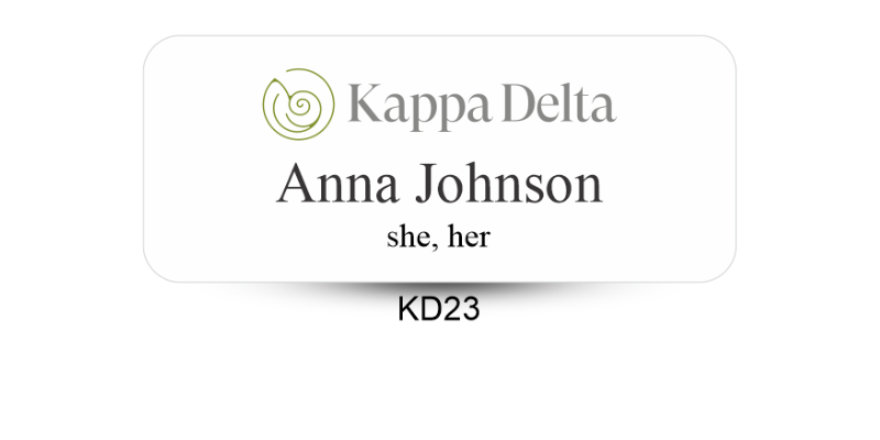 1.25" x 3" Kappa Delta Name Tag - Part #566