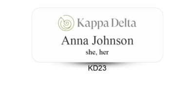 1.25 1.25" x 3" Kappa Delta Name Tag - Part #566