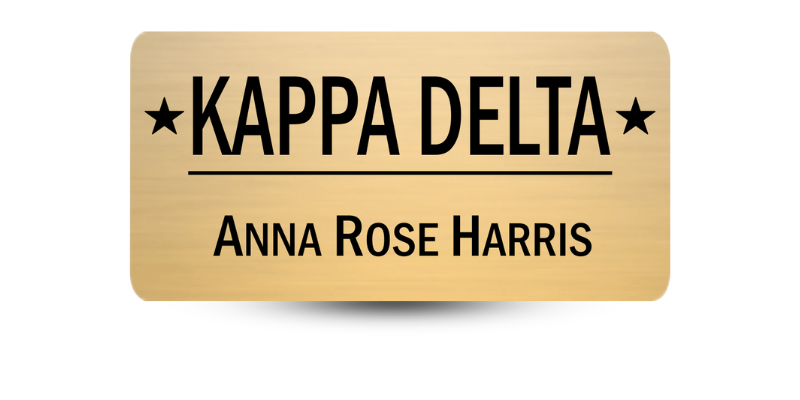 1.5" x 3" Kappa Delta Name Tag - Part #569