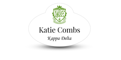 Unique Shape Kappa Delta Name Tag - Part #571