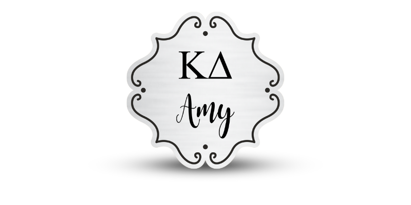 Custom Shape Kappa Delta Name Tag - Part #572