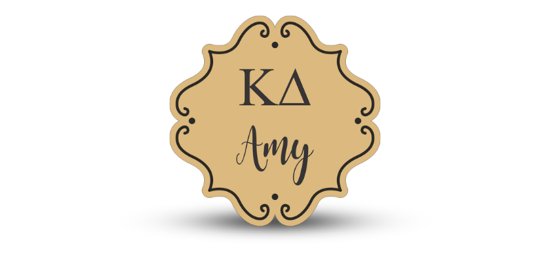 Custom Shape Kappa Delta Name Tag - Part #572