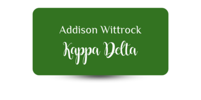 1.5" x 3" Kappa Delta Name Tag - Part #1175