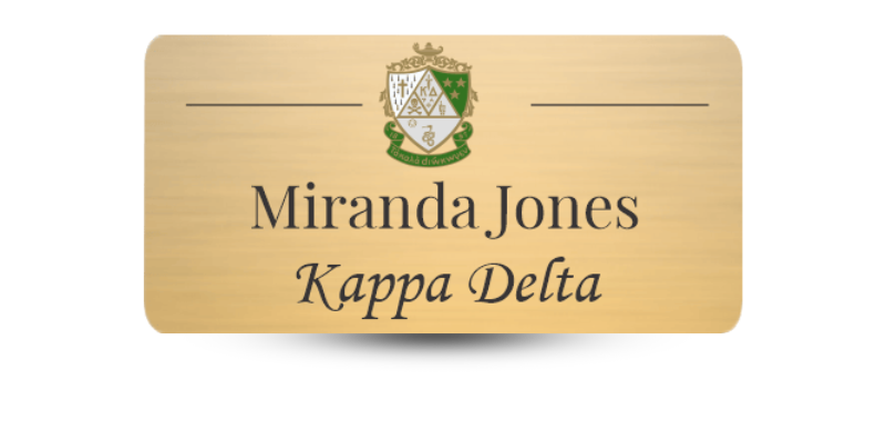1.5" x 3" Kappa Delta Name Tag - Part #1216
