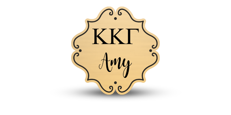 Custom Shape Kappa Kappa Gamma Name Tag - Part #573