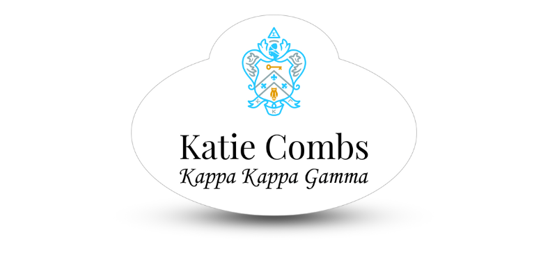 Unique Shape Kappa Kappa Gamma Name Tag - Part #576