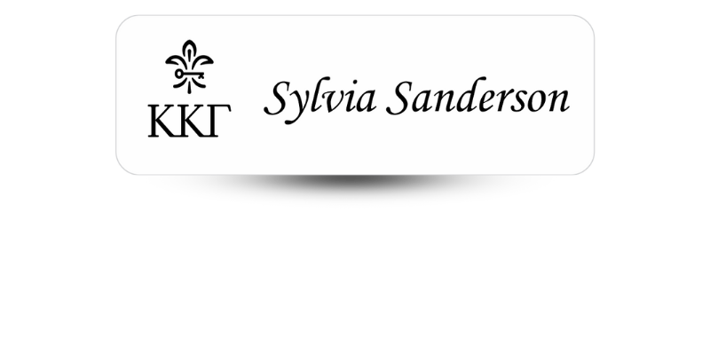 1" x 3" Kappa Kappa Gamma Name Tag - Part #583