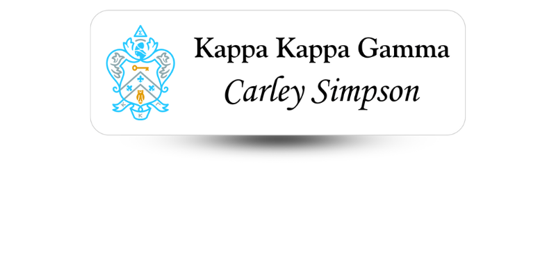 1" x 3" Kappa Kappa Gamma Name Tag - Part #584