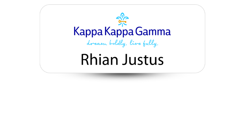 1.25" x 3" Kappa Kappa Gamma Name Tag - Part #588