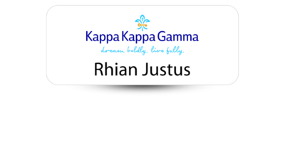1.25" x 3" Kappa Kappa Gamma Name Tag - Part #588
