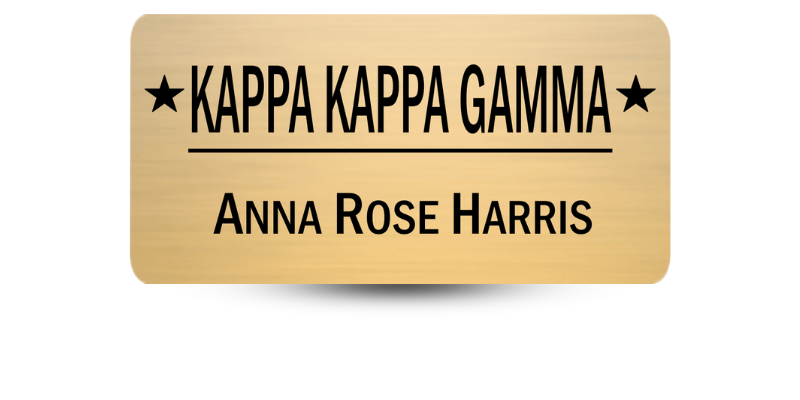 1.5" x 3" Kappa Kappa Gamma Name Tag - Part #589