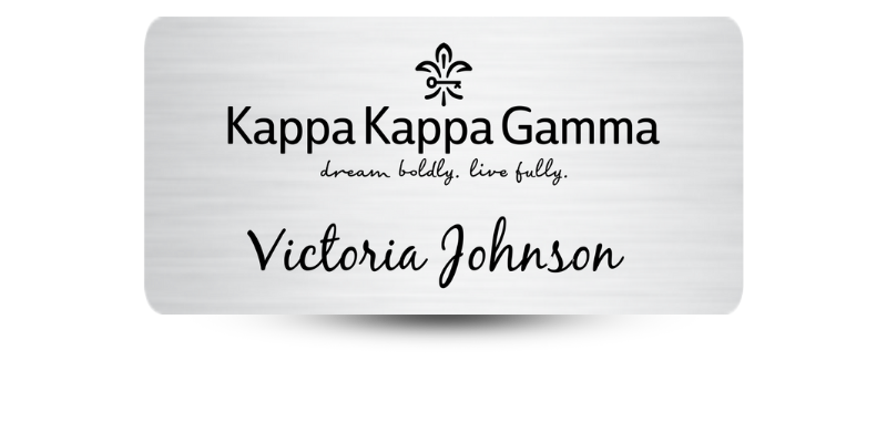 1.5" x 3" Kappa Kappa Gamma Name Tag - Part #591
