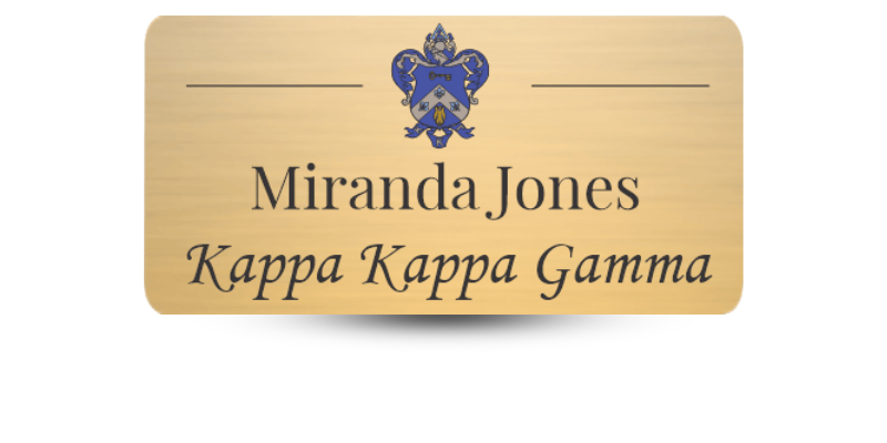 1.5" x 3" Kappa Kappa Gamma Name Tag - Part #1217