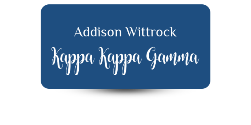 1.5" x 3" Kappa Kappa Gamma Name Tag - Part #1176