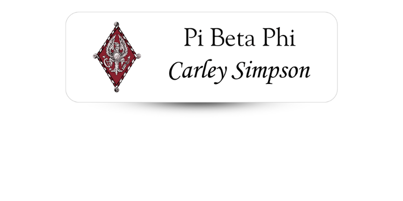 1" x 3" Pi Beta Phi Name Tag - Part #593