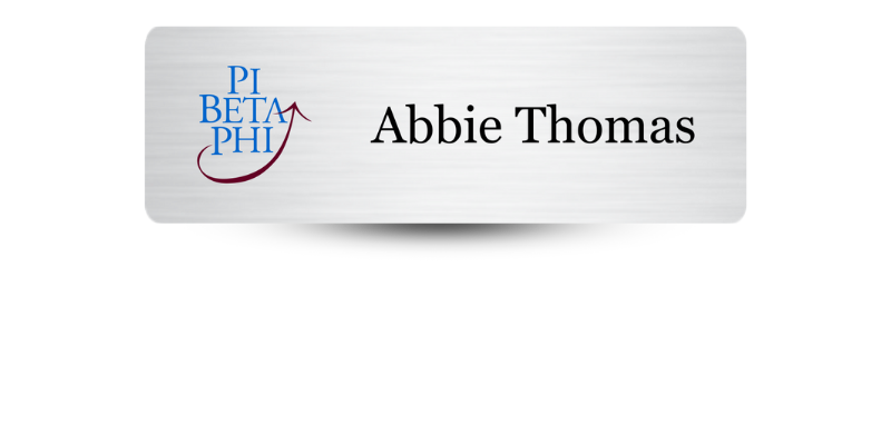 1" x 3" Pi Beta Phi Name Tag - Part #592